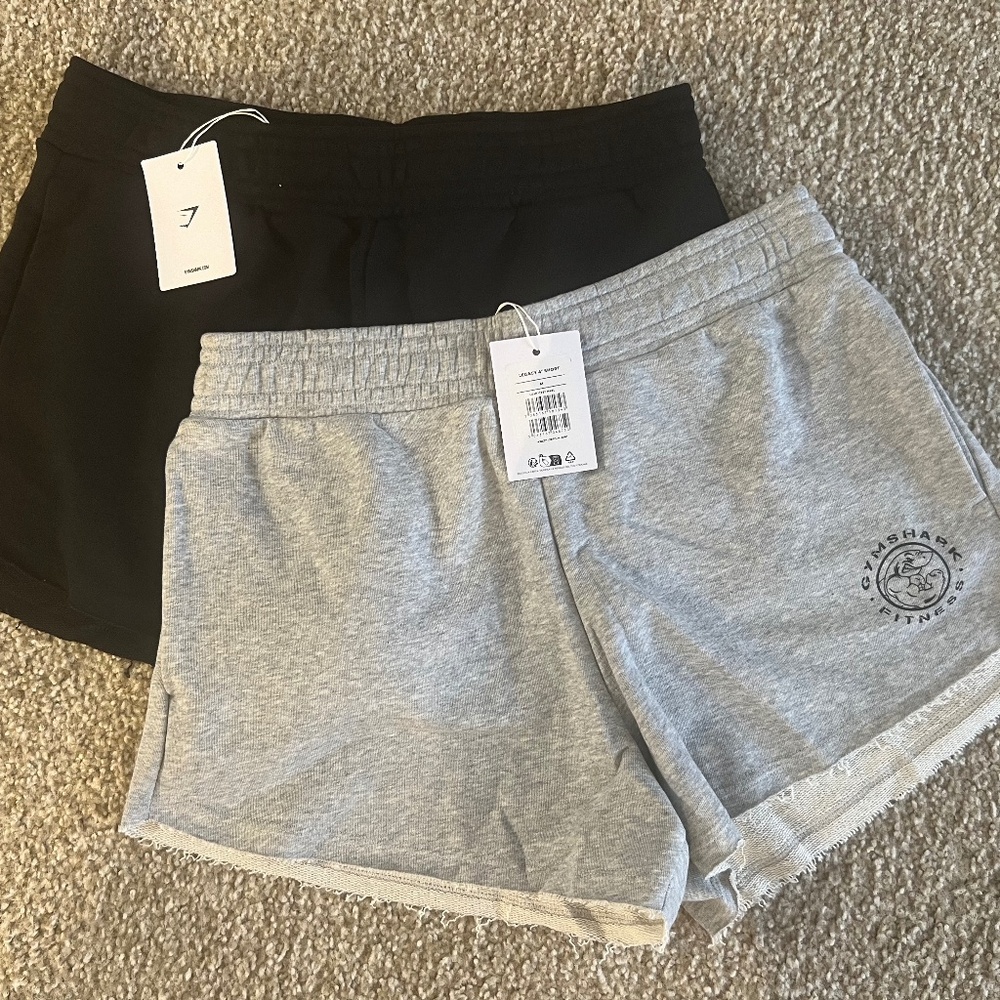 Gymshark Black and Gray Athletic Shorts